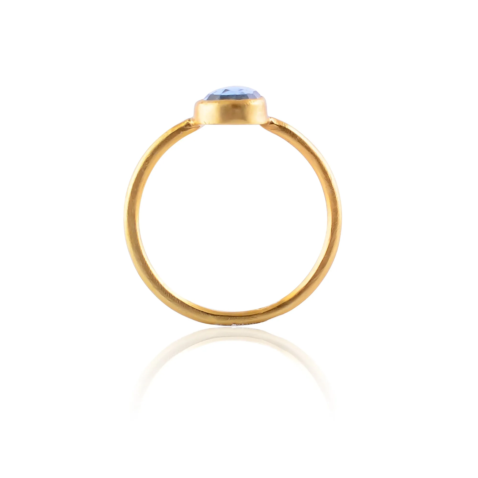 Handmade Silver Gold Plated Blue Topaz Ring