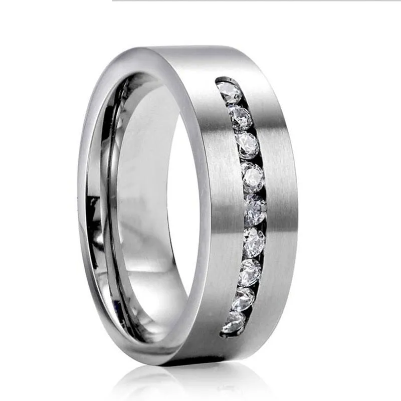 His & Hers Crystal Rhinestones and Cubic Zirconia Wedding, Engagement Ring Set