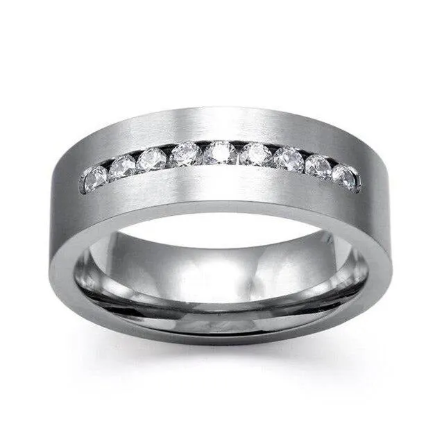 His & Hers Crystal Rhinestones and Cubic Zirconia Wedding, Engagement Ring Set