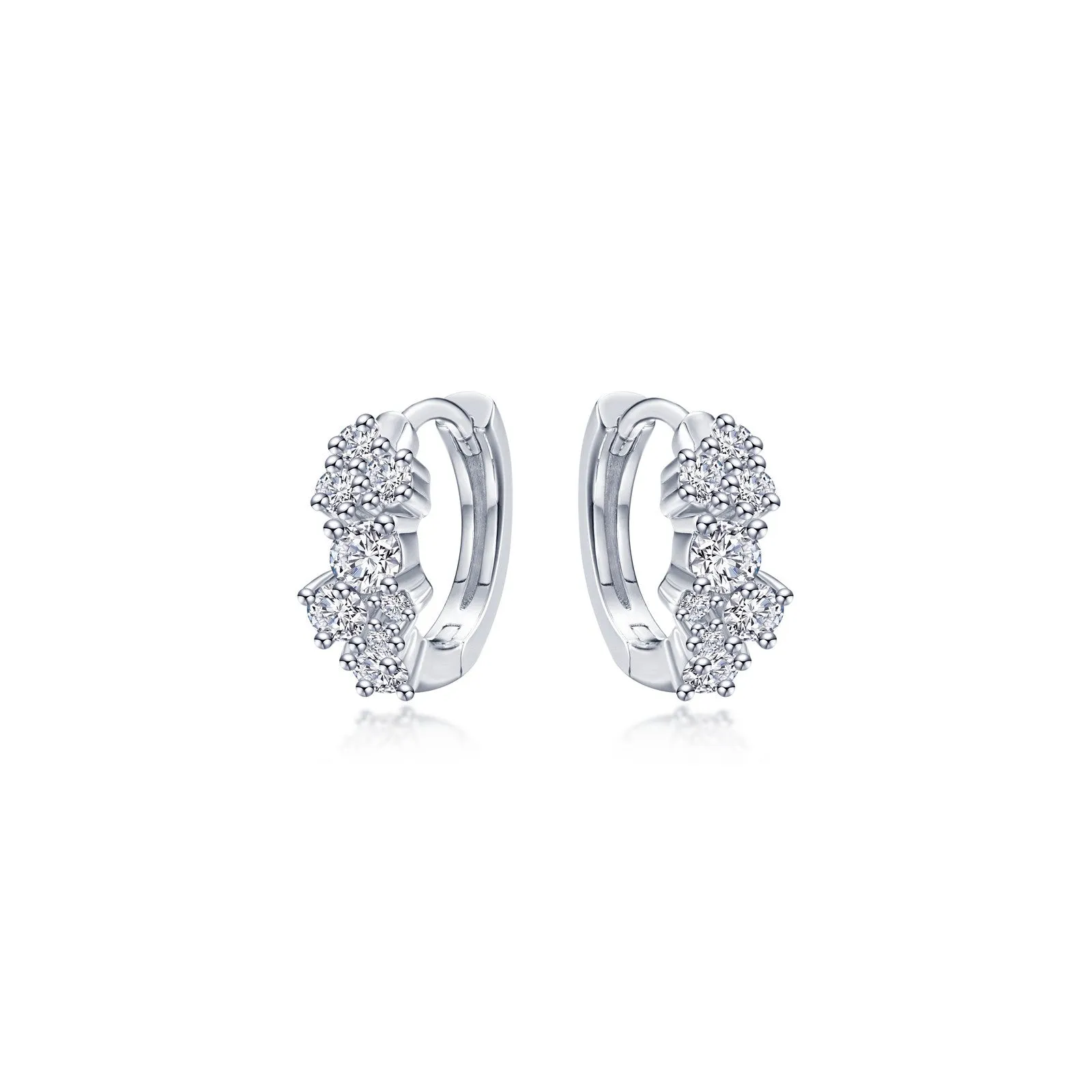 Huggie Earrings with Shiny Clusters