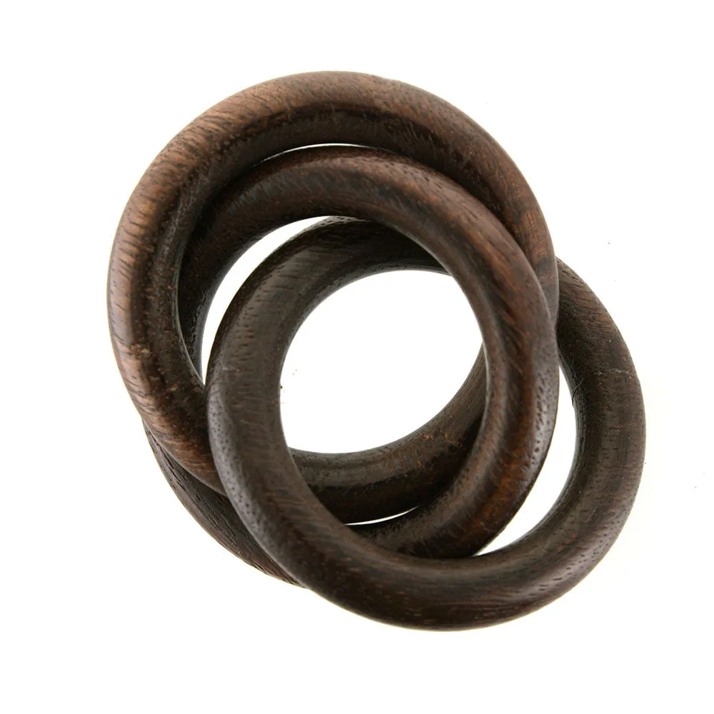 Interlinked Wooden Napkin Ring Dark