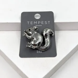 Intricate cute squirrel brooch