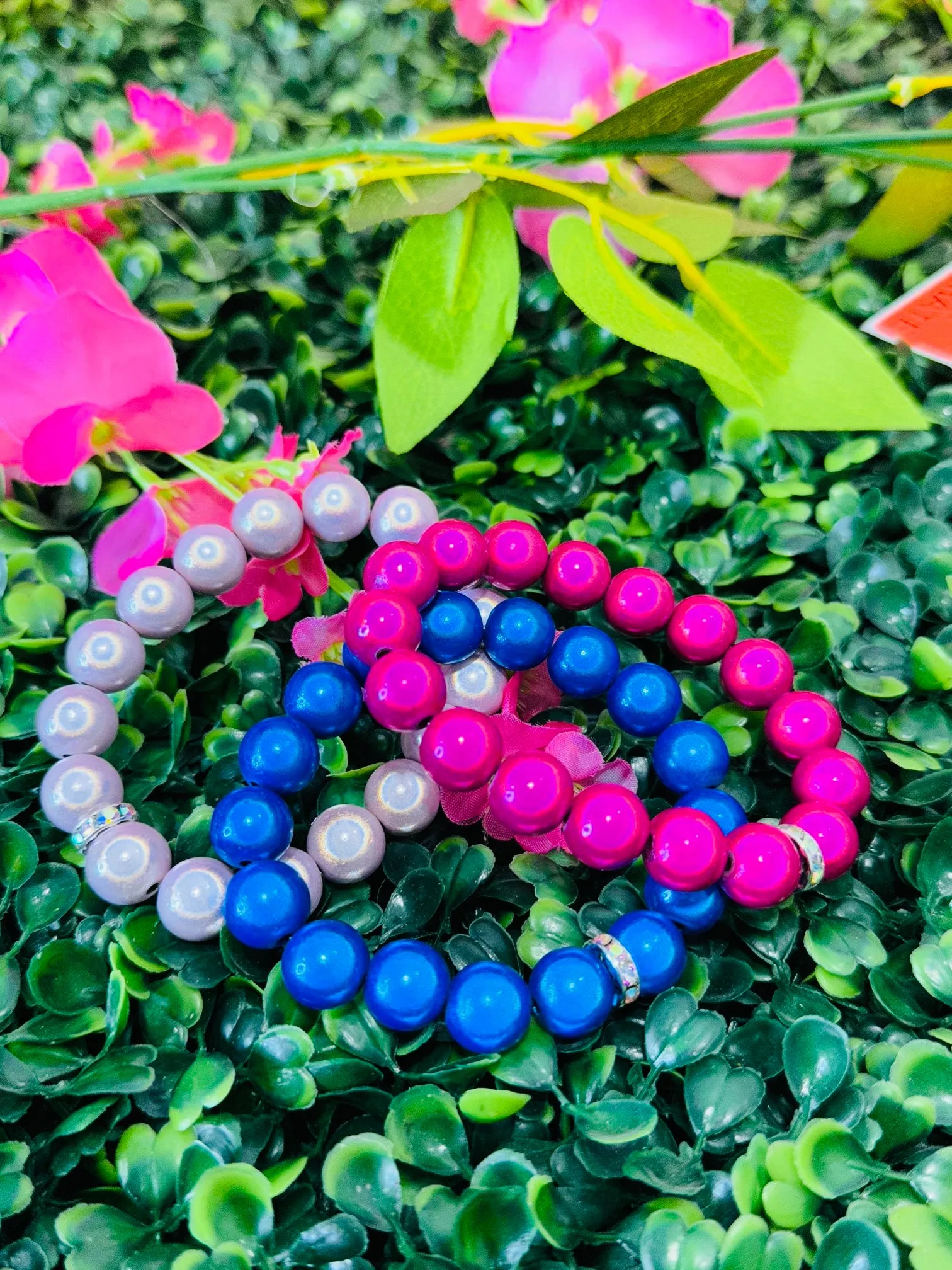 Iridescent Bubble Beaded Bracelets