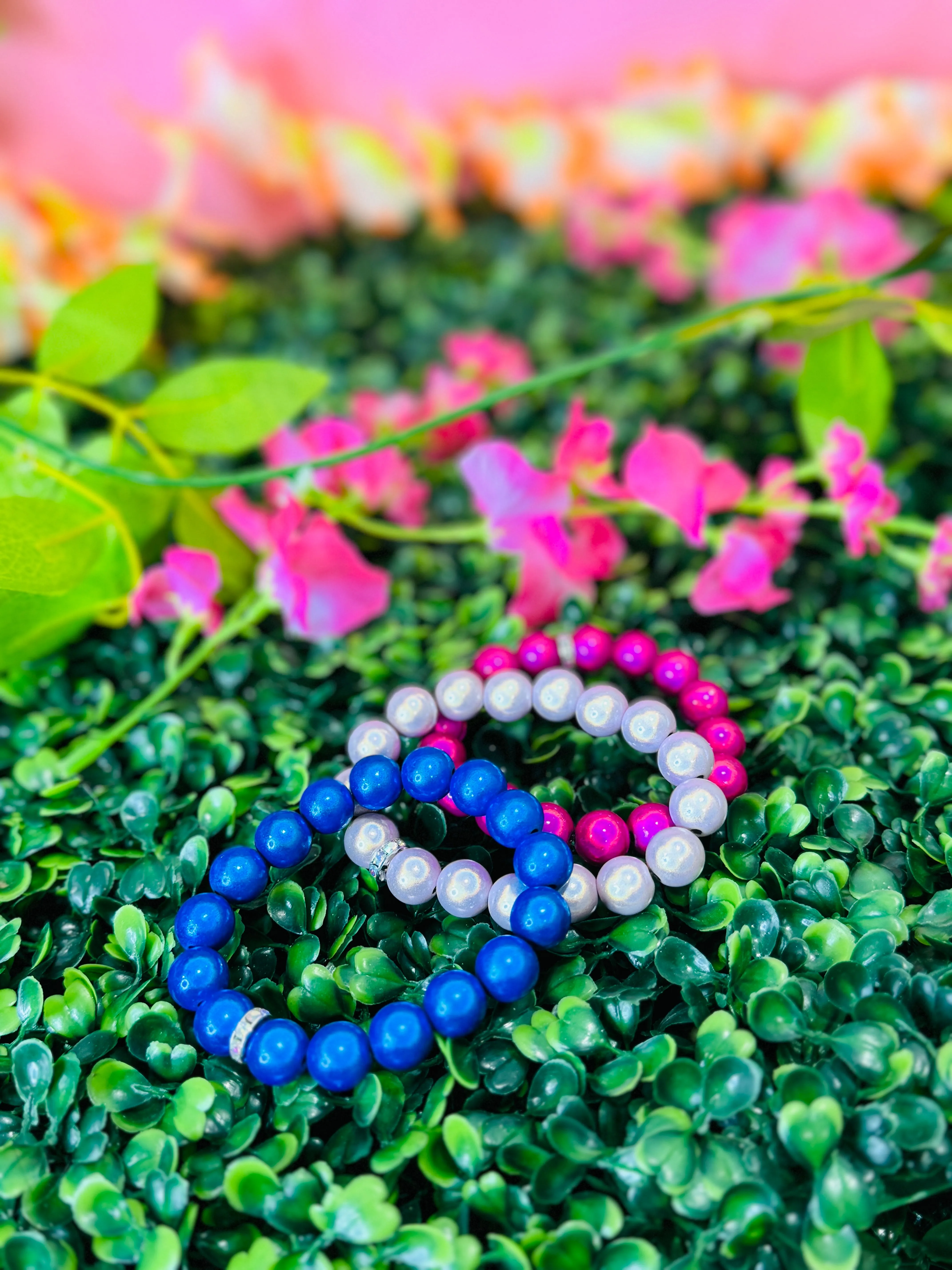 Iridescent Bubble Beaded Bracelets
