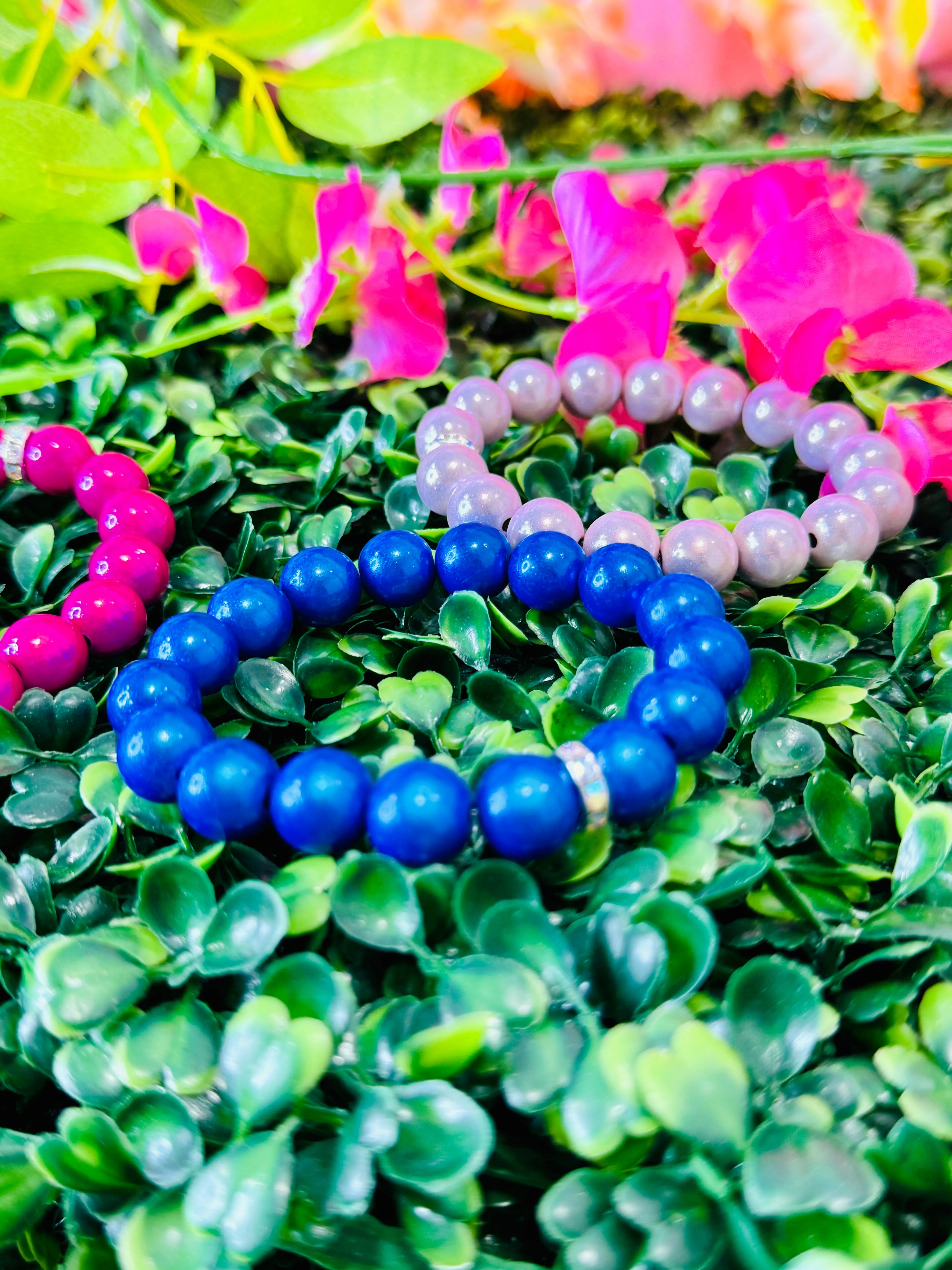 Iridescent Bubble Beaded Bracelets