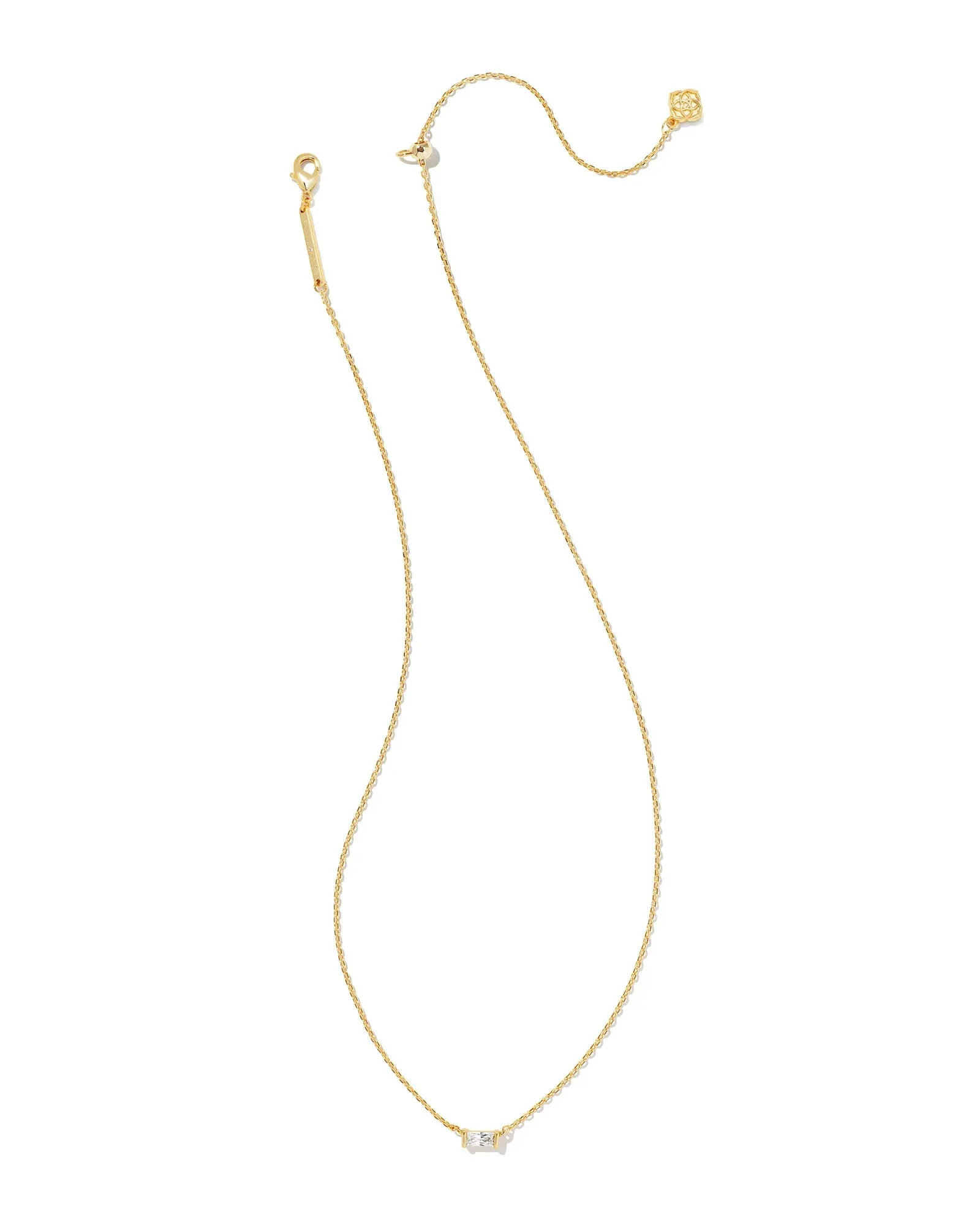 Kendra Scott - Juliette Gold Pendant Necklace in White Crystal | Necklace | Jewelry