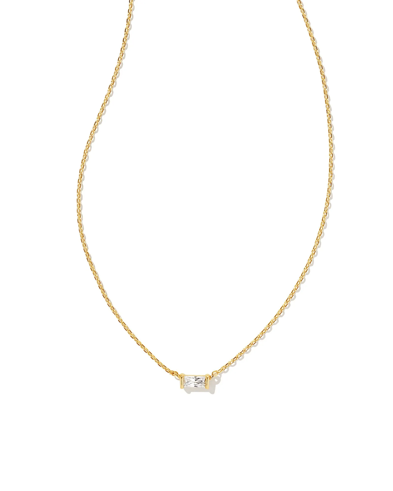 Kendra Scott - Juliette Gold Pendant Necklace in White Crystal | Necklace | Jewelry