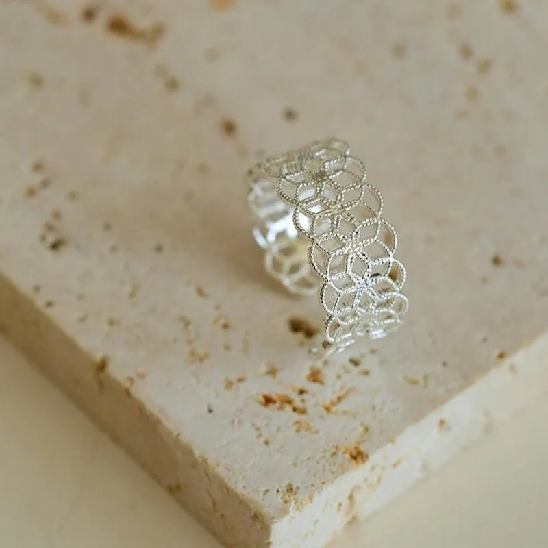 Lace Pattern Diamond Open Ring