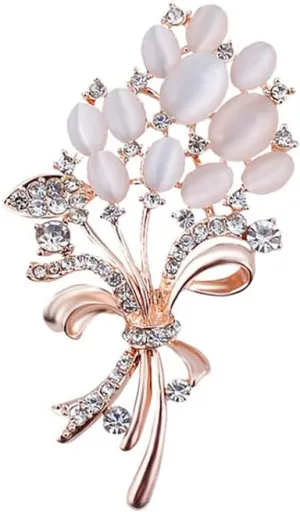 Large Brooch Pin Austrian Crystal Leaf Shape Bouquet Rhinestone Scarf Decoration Wreath Cloth Brooches Pins For Women Girls