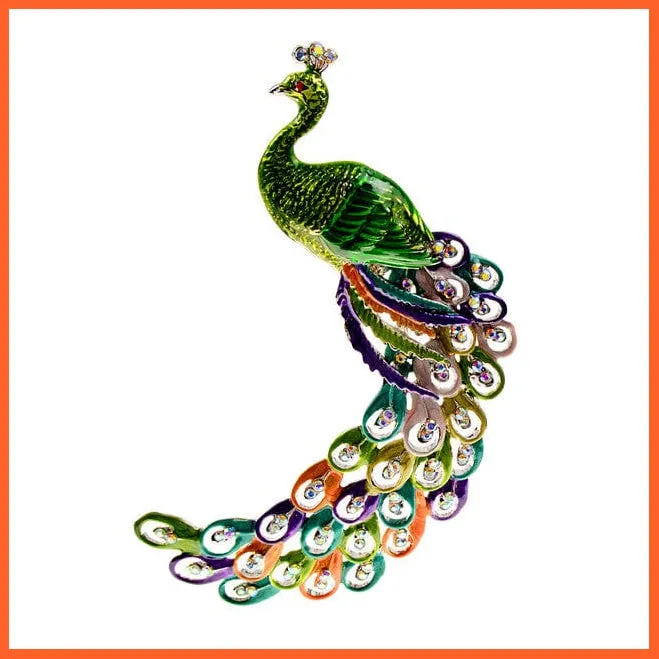 Large Peacock Brooches For Women | Jacket Coat Rhinestone Bird Enamel Pins