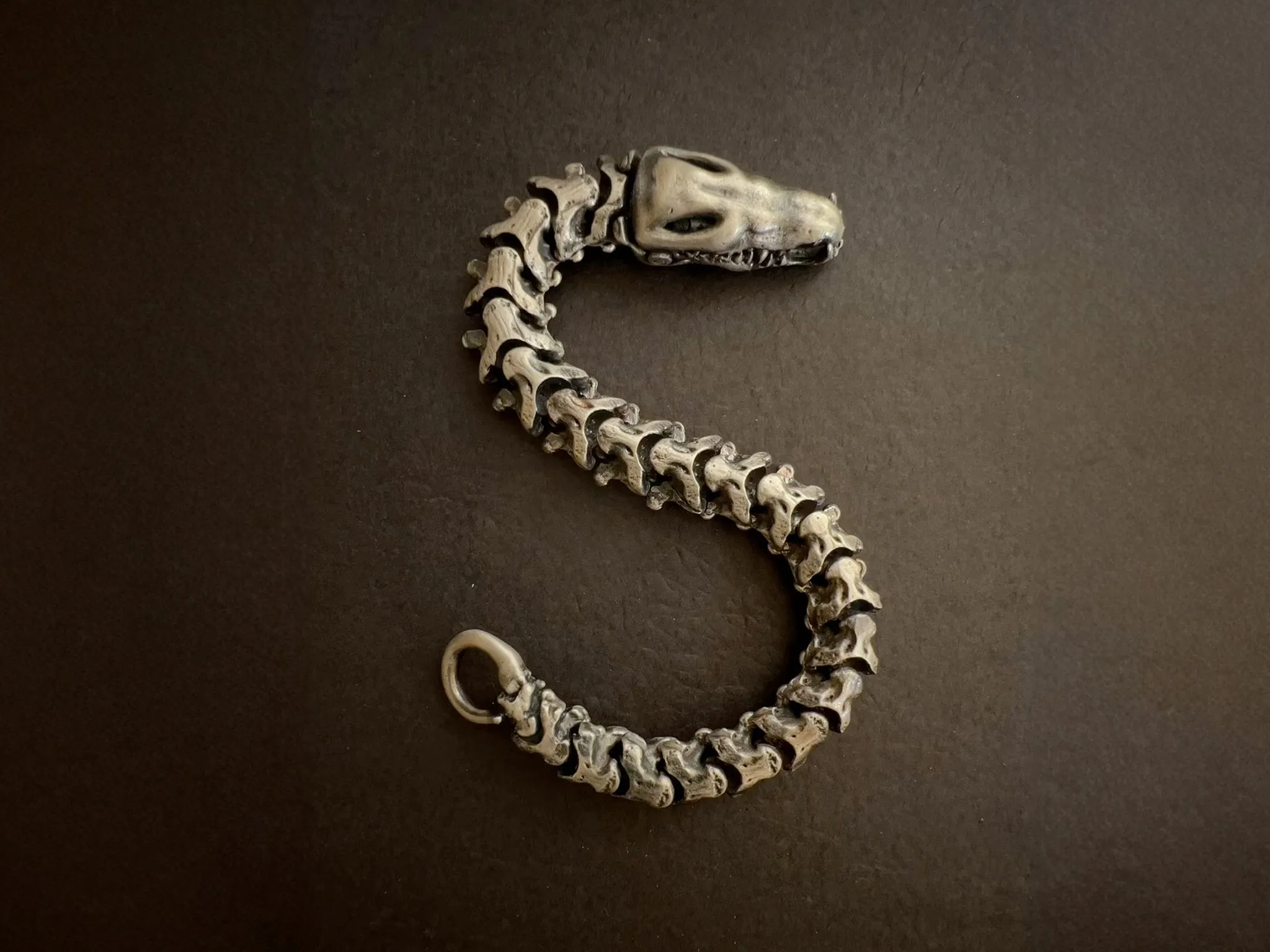 Large Snake Bones Bracelet in Sterling Silver