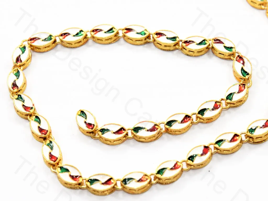 Leaf Shaped Meena Kundan
