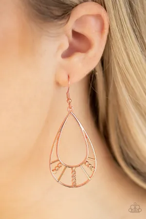 Line Crossing Sparkle - Copper - Earrings