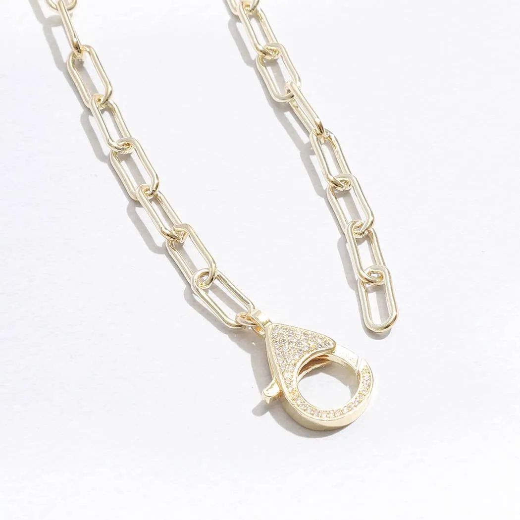 Lobster Closure Paperclip Shape Necklace