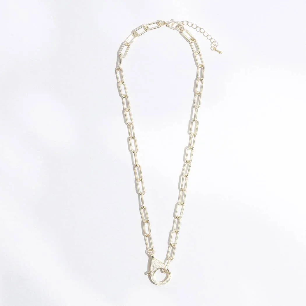 Lobster Closure Paperclip Shape Necklace