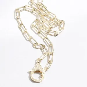 Lobster Closure Paperclip Shape Necklace