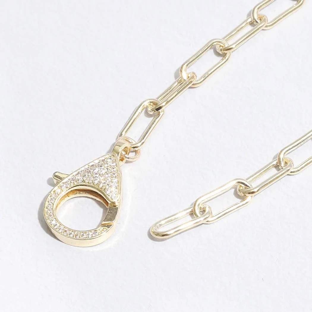 Lobster Closure Paperclip Shape Necklace