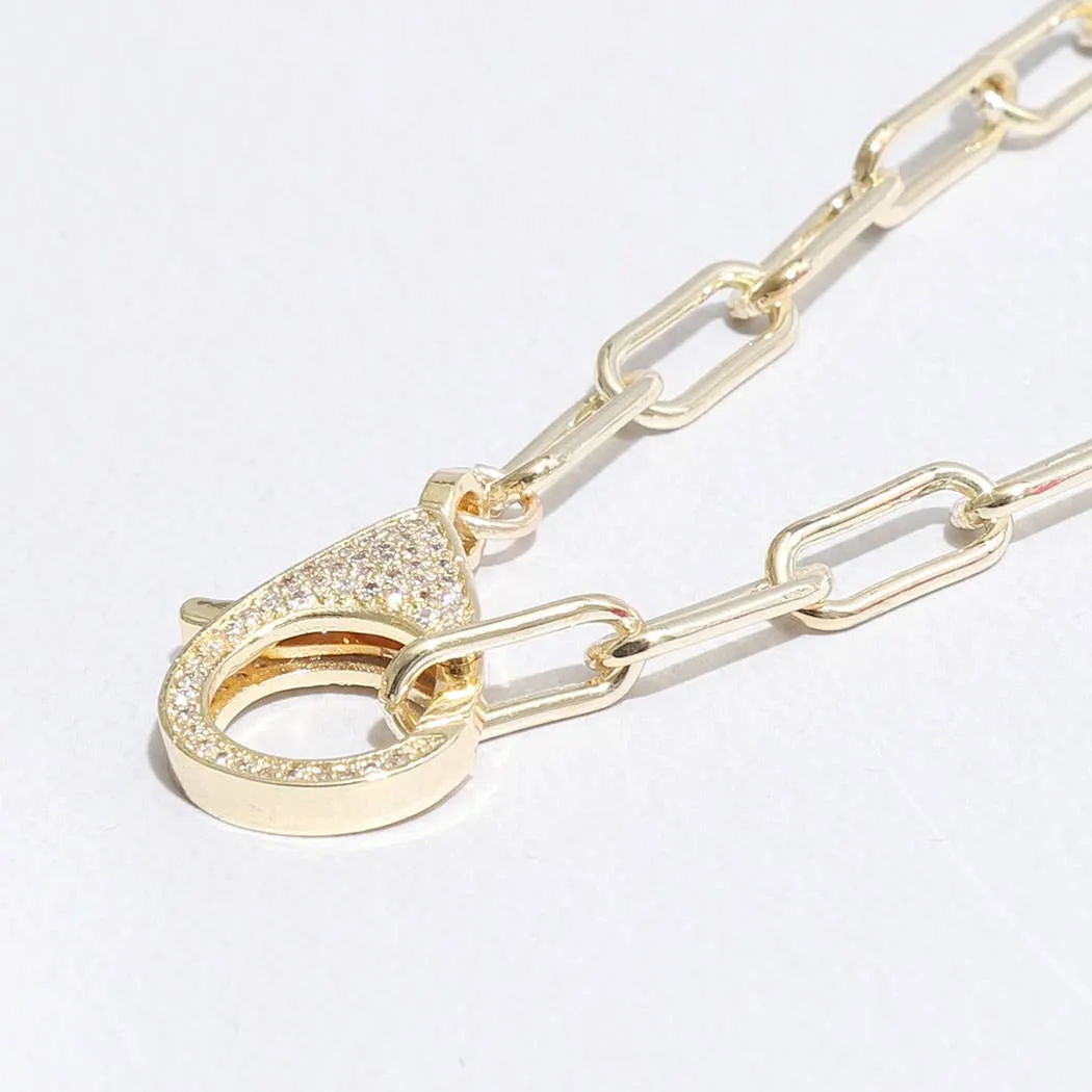 Lobster Closure Paperclip Shape Necklace
