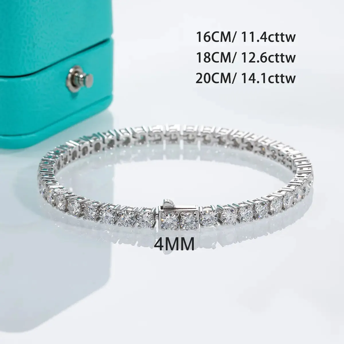 Luxurious 925 SS D Color Moissanite Diamond Tennis Bracelet
