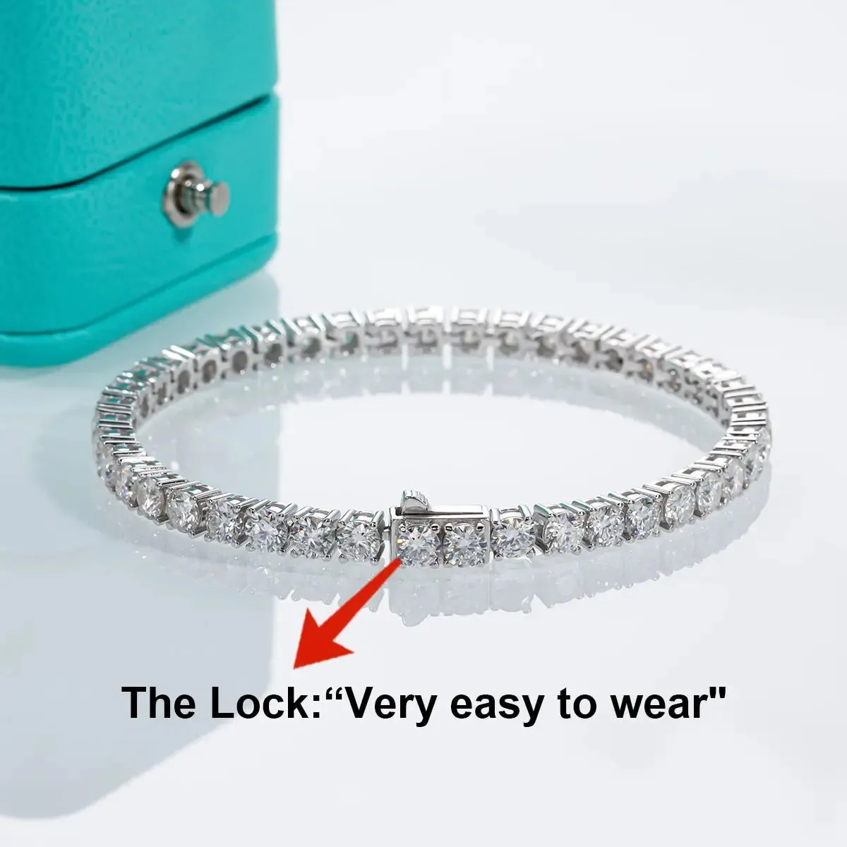 Luxurious 925 SS D Color Moissanite Diamond Tennis Bracelet