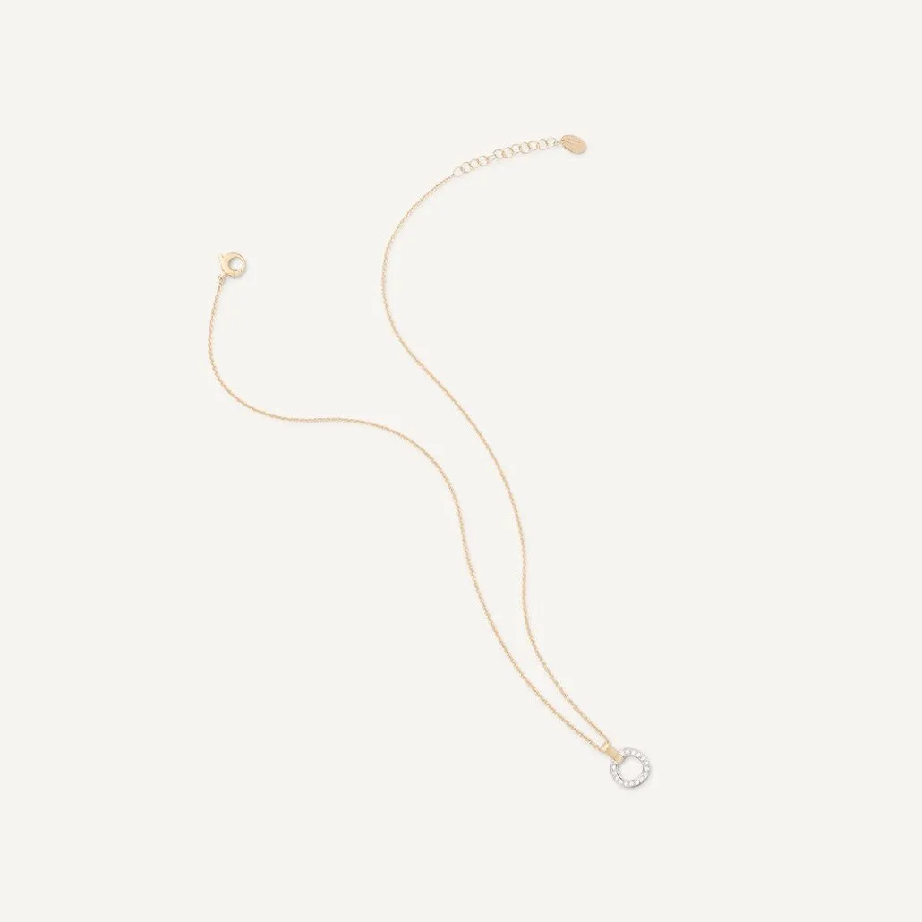 Marco Bicego 18kt gold pendant necklace with diamond studded link