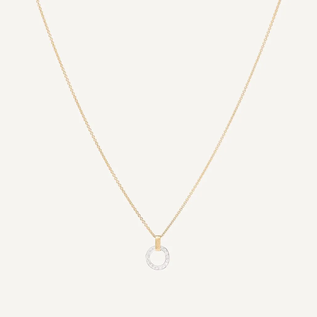 Marco Bicego 18kt gold pendant necklace with diamond studded link