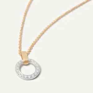 Marco Bicego 18kt gold pendant necklace with diamond studded link