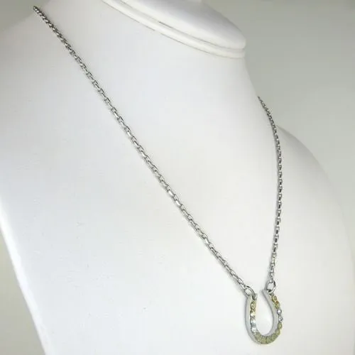 Mariana Handmade Swarovski Crystal Horsehoe Necklace 5098 391100 Light Topaz Opal