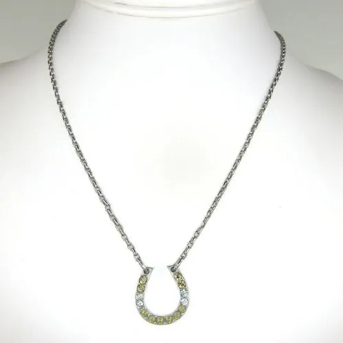 Mariana Handmade Swarovski Crystal Horsehoe Necklace 5098 391100 Light Topaz Opal