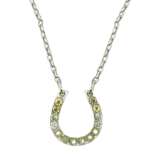 Mariana Handmade Swarovski Crystal Horsehoe Necklace 5098 391100 Light Topaz Opal