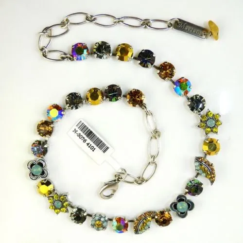 Mariana Handmade Swarovski Leaf 3076 Necklace 4101 Topaz Citrine Blue Opal