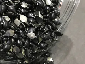 Matte Black Drop Metal Kundan Stone (With Enamel- 12x6 mm)
