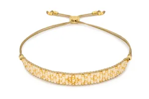 Maya Gold & Cream Beaded Friendship Bracelet