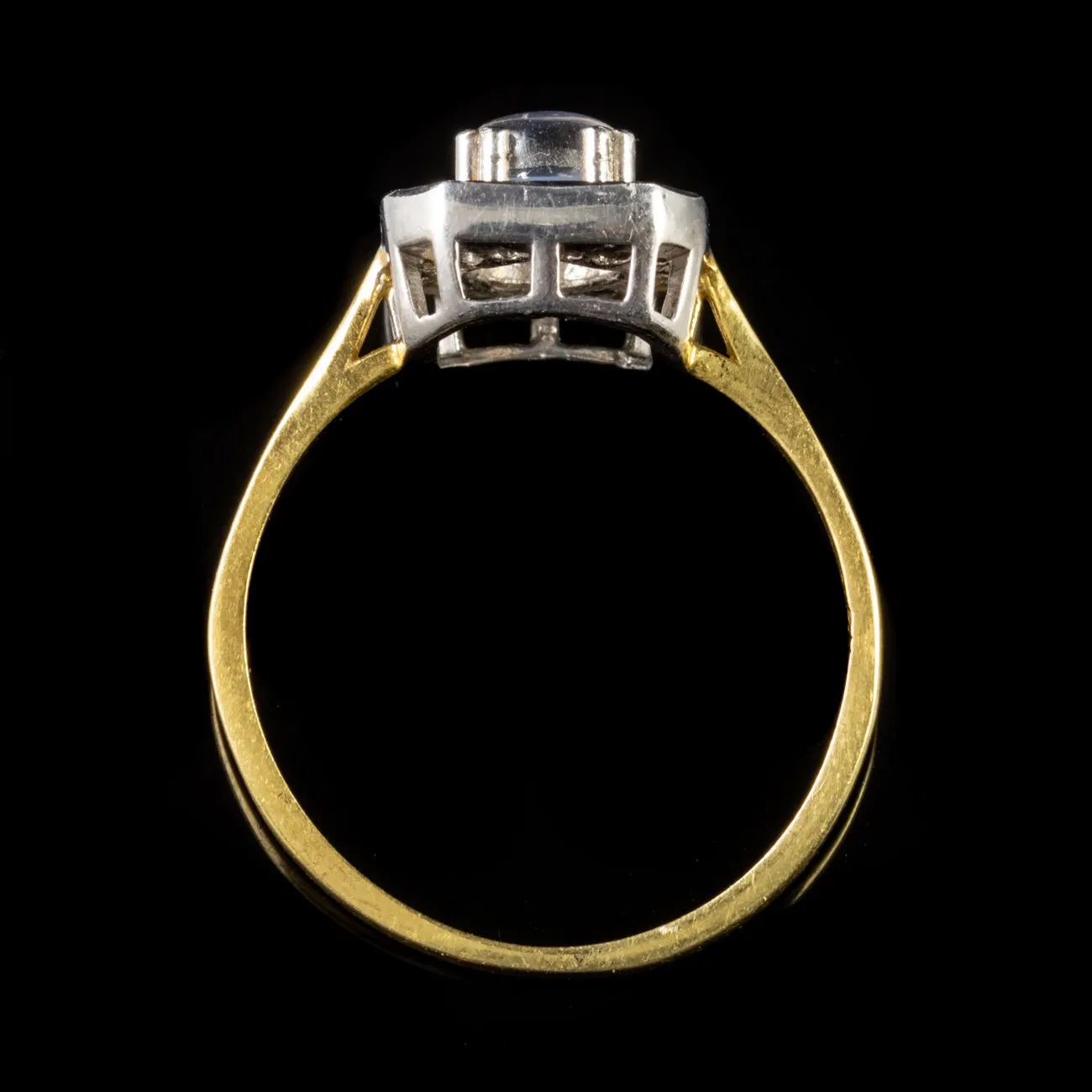 Moonstone Paste Ring 18Ct Gold Silver