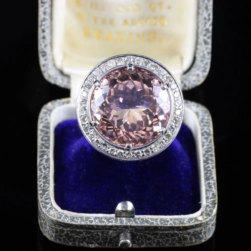 Morganite Diamond Ring Fabulous Large Ring 14K