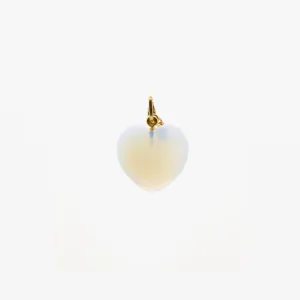 Mylar Stone Heart Charm (Vintage Gold   Opal)