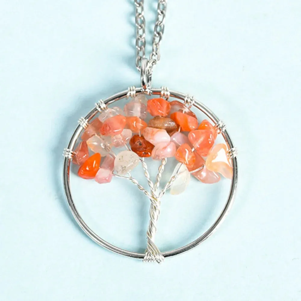 Obsidian Family Tree Crystal Necklace - Protection & Unity