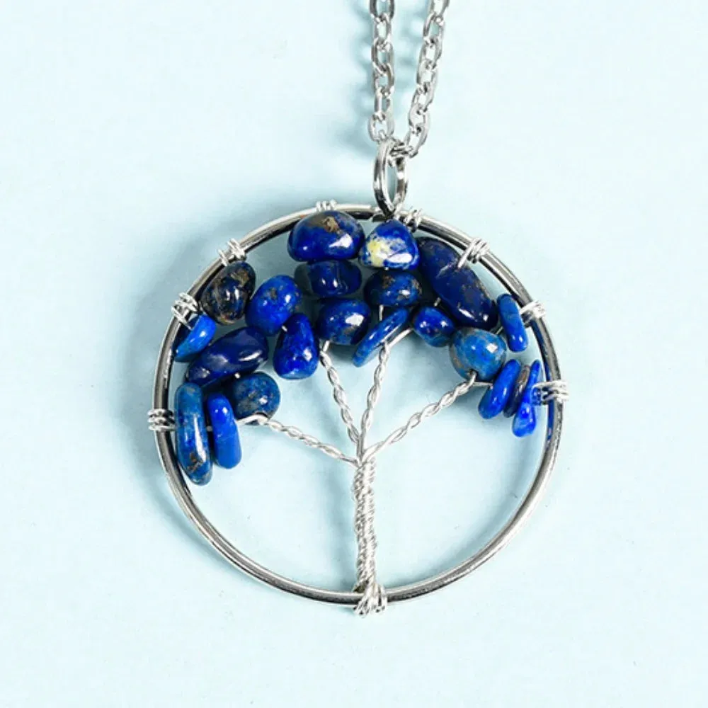 Obsidian Family Tree Crystal Necklace - Protection & Unity