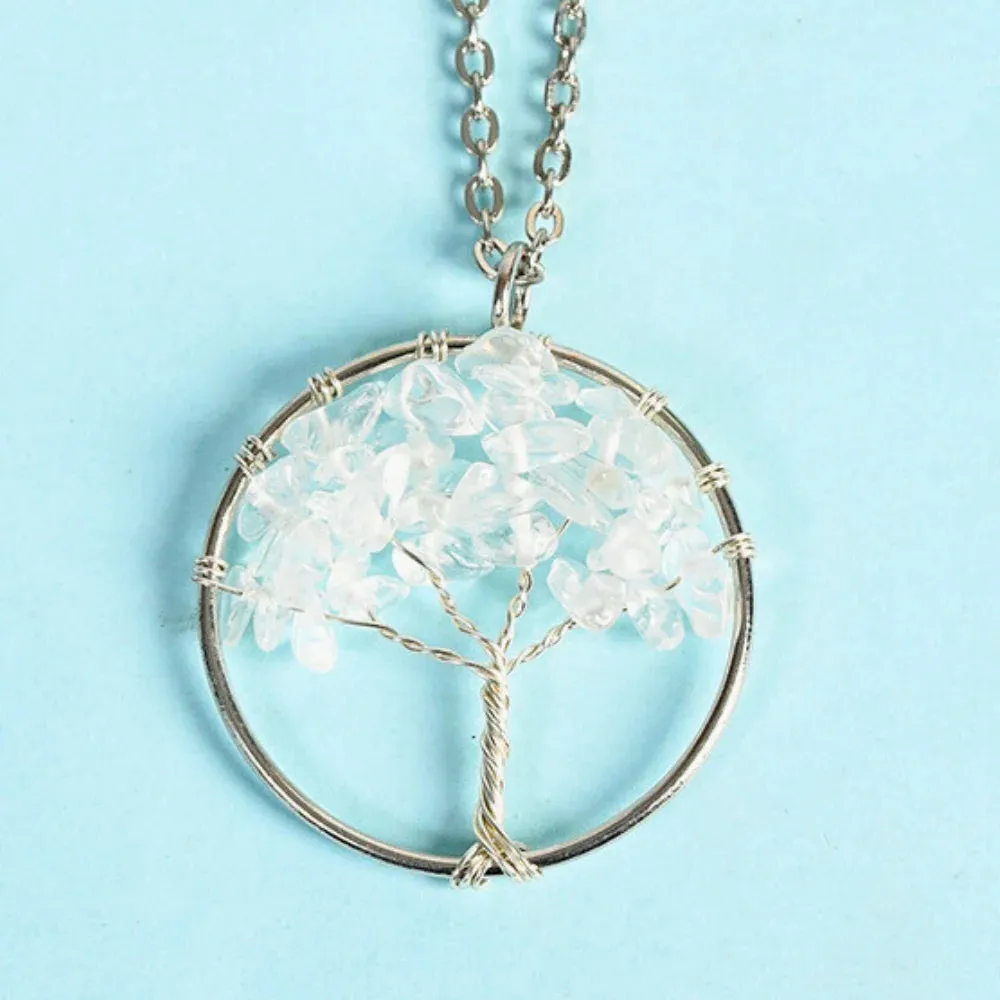 Obsidian Family Tree Crystal Necklace - Protection & Unity