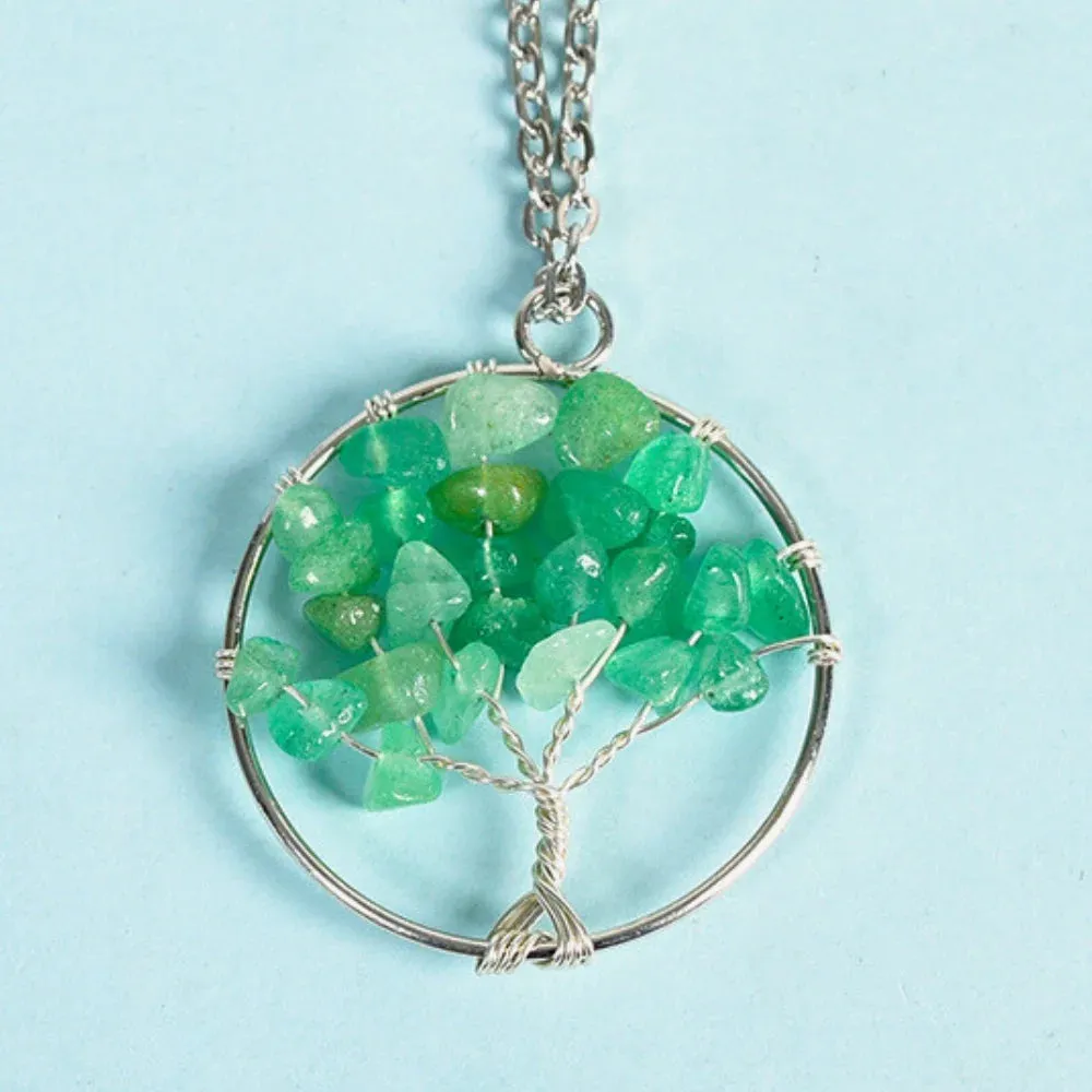 Obsidian Family Tree Crystal Necklace - Protection & Unity