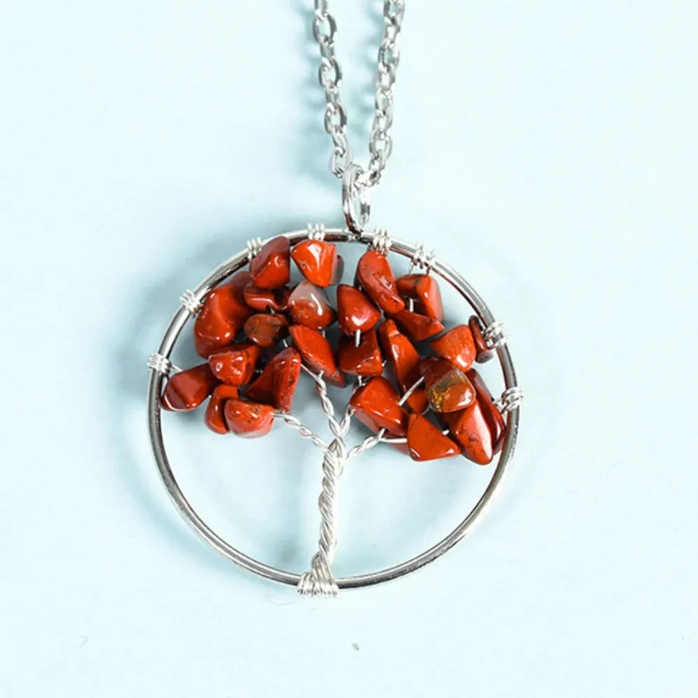 Obsidian Family Tree Crystal Necklace - Protection & Unity
