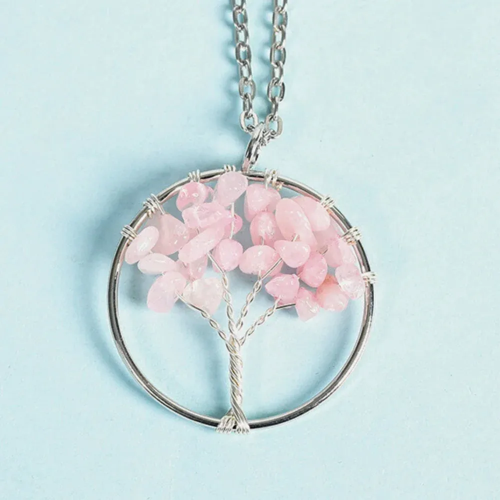 Obsidian Family Tree Crystal Necklace - Protection & Unity
