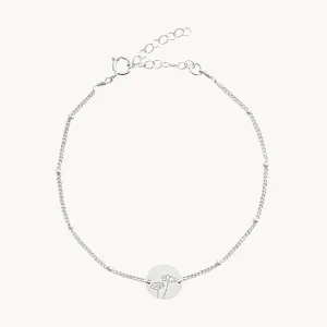 October Cosmos Silver Birthflower Bracelet W.