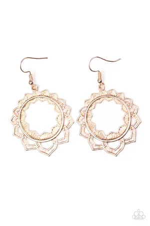 Paparazzi Modest Mandalas Rose Gold Fishhook Earrings