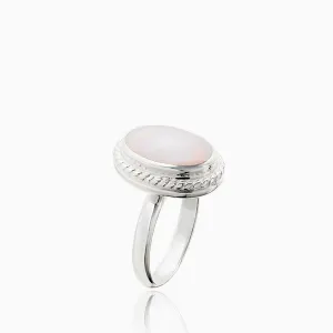 Pink Mother of Pearl Locket Ring