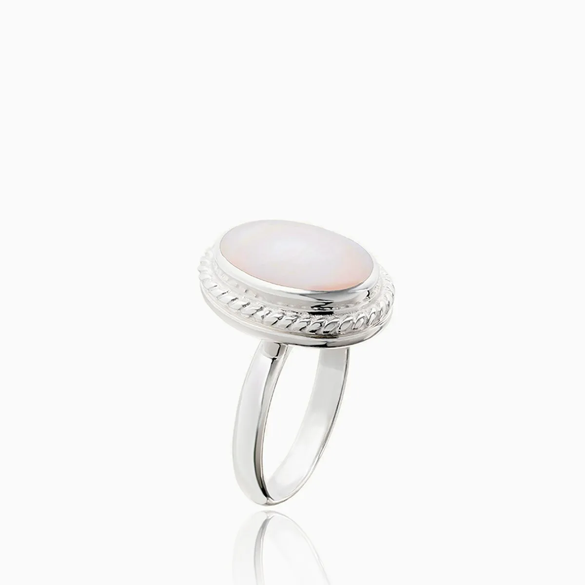 Pink Mother of Pearl Locket Ring