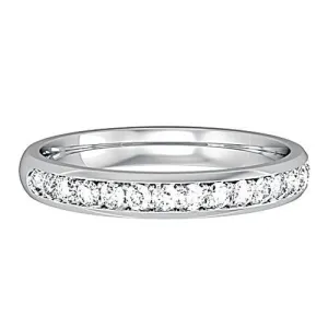 PLATINUM 3mm Diamond Wedding Ring Court Shape Women's Micro Claw Classic Style 0.30ct ALL Sizes