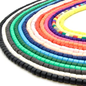 Polymer Clay Barrel Beads - 6mm Vinyl Tube Beads for Jewelry Making