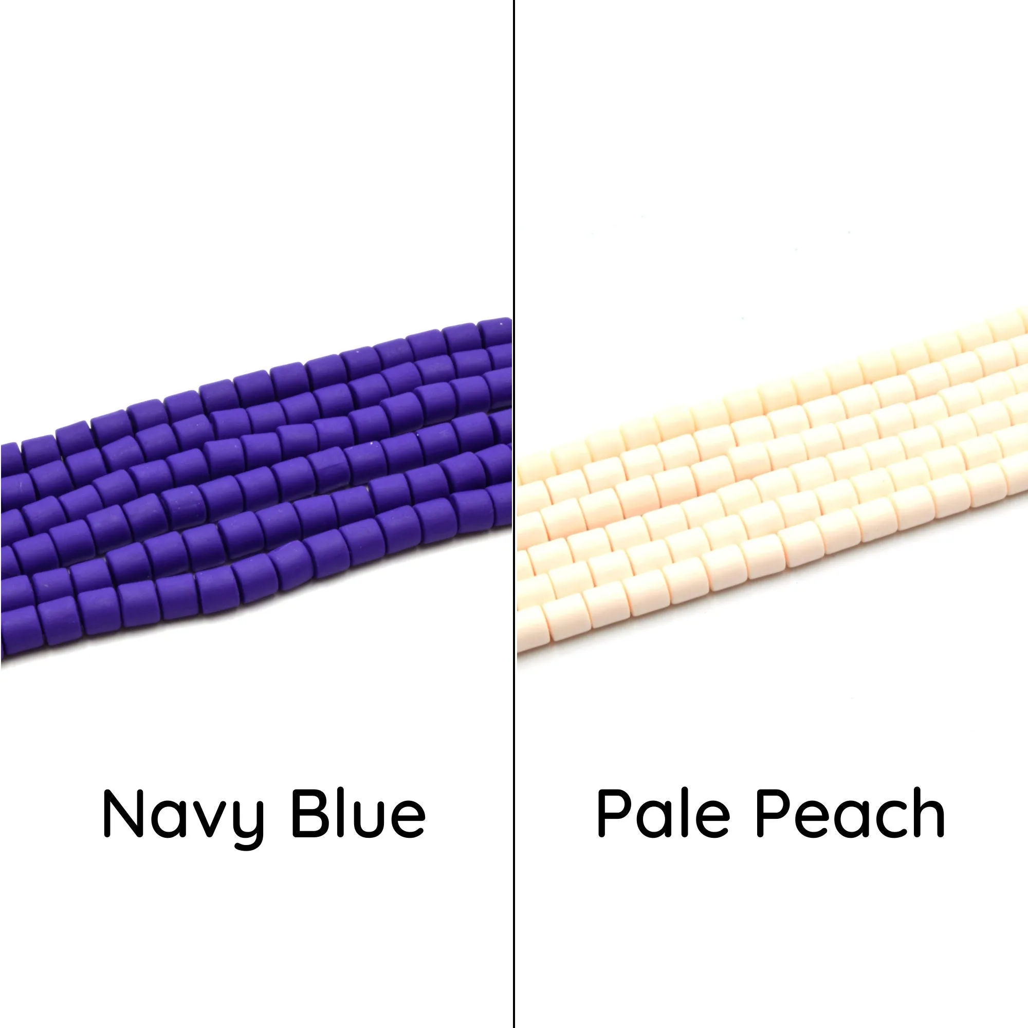 Polymer Clay Barrel Beads - 6mm Vinyl Tube Beads for Jewelry Making