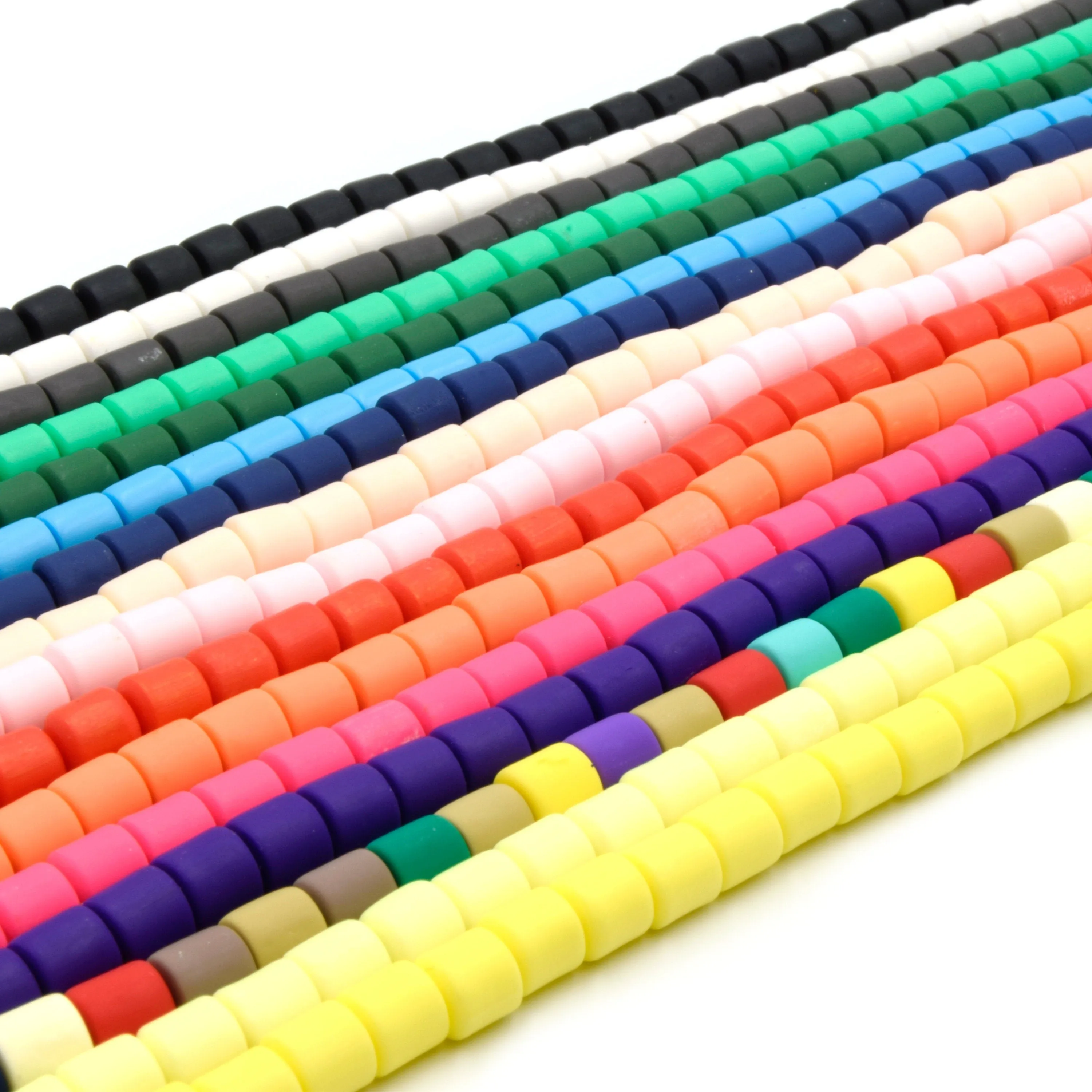 Polymer Clay Barrel Beads - 6mm Vinyl Tube Beads for Jewelry Making